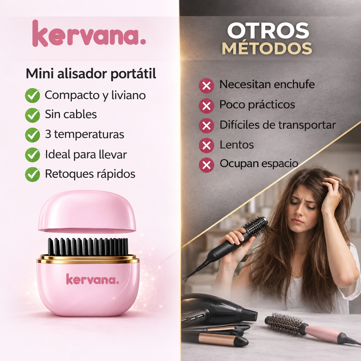 Kervana® Mini Alisador Portátil Inalámbrico